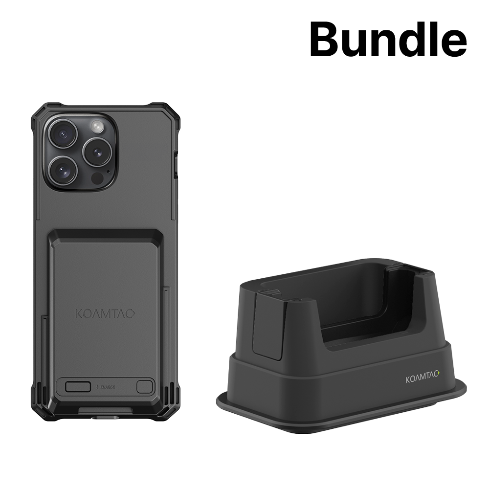 KBCC Charging Case with Extended Battery for iPhone 15 Plus + 1-Slot Charging Cradle (No Battery Slot) Bundle Package for EU
