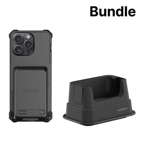 KBCC Charging Case with Extended Battery for iPhone 16 Pro + 1-Slot Charging Cradle (No Battery Slot) Bundle Package for UK